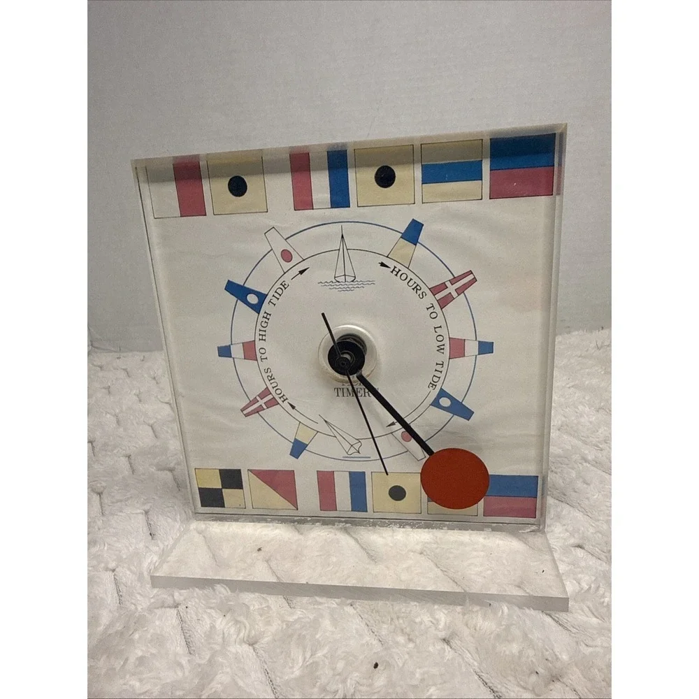 Vintage Schelling Corporation Commodore Tide Timer Lucite Nautical Coastal Decor
